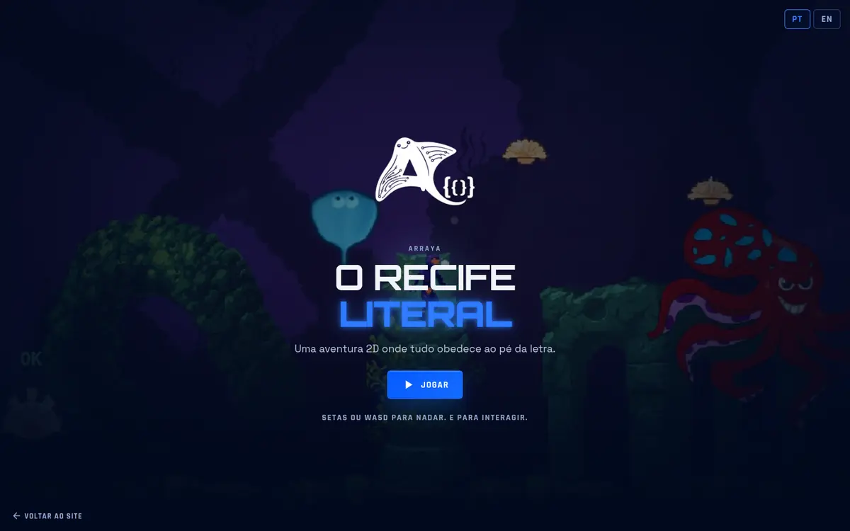 Aventura 2D O Recife Literal, com a arraia Dona Raia